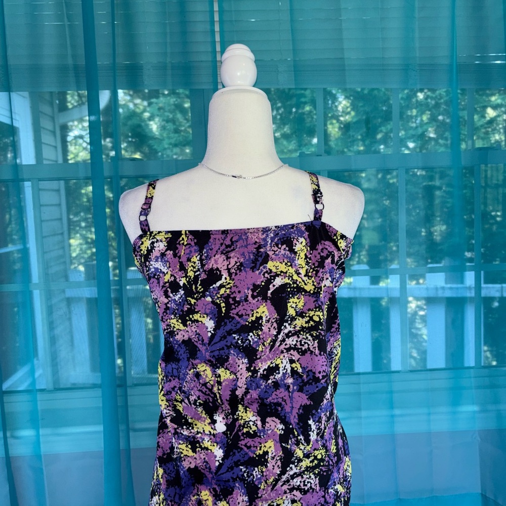 GAP Vintage 2011 Size XXL Sleeveless Floral Print Blouse with Front Ruffle - Picture 3 of 7